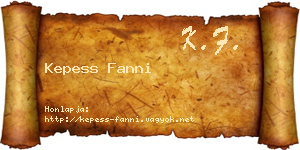 Kepess Fanni névjegykártya